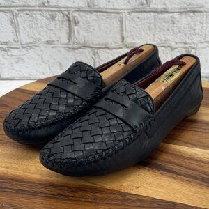 Robert Zur Petra Womens 8 M Black Leather Moc Slip On Driving Loafers